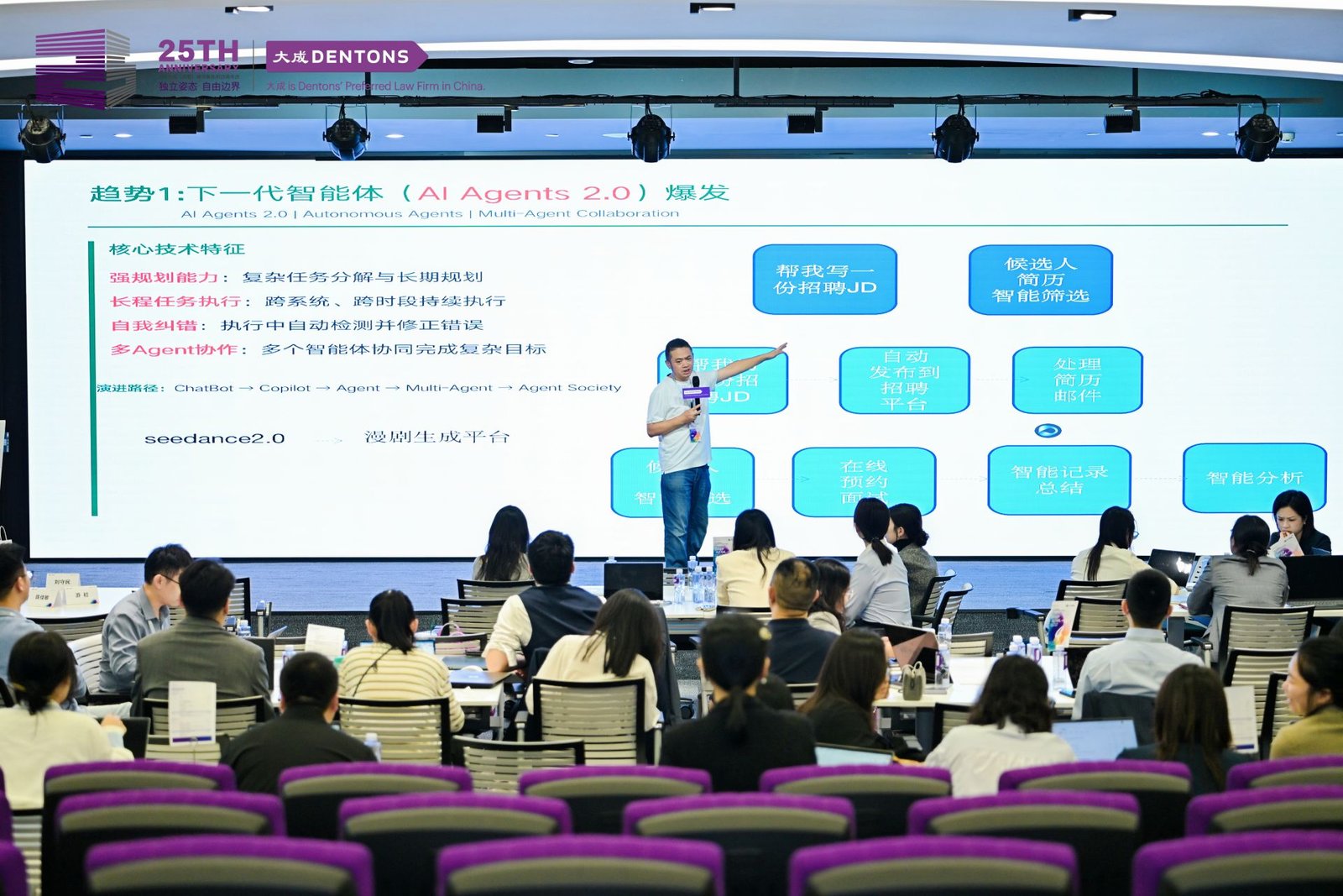 右军老师在大成律师事务所法律 AI Agent 培训现场演讲
